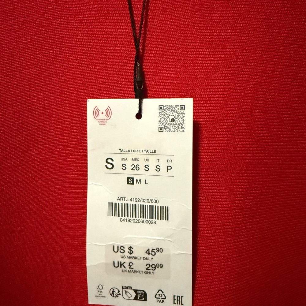 NWT Zara Vibrant Red Peplum Knit Top - Picture 6 of 7